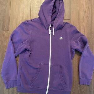 Adidas Purple Hooded Jacket with White Accents